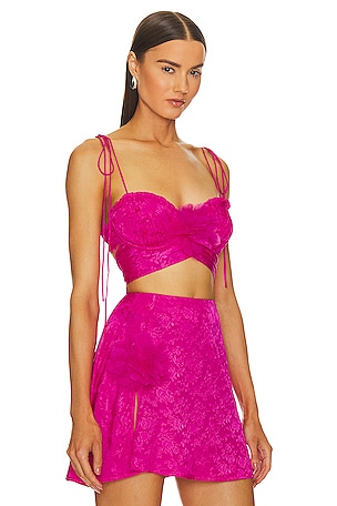 For Love & Lemons Delanie Top in Fuchsia