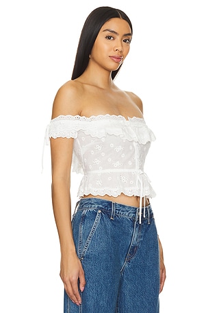 For Love & Lemons Marlowe Top in White