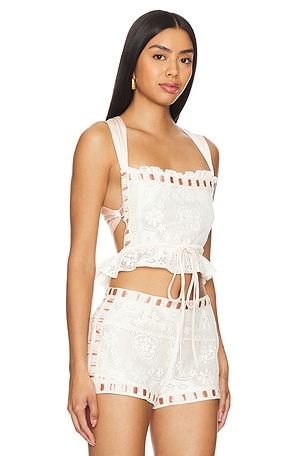 For Love & Lemons Charlotte Top in Cream