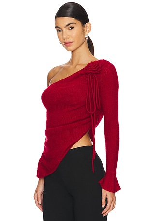 For Love & Lemons Ayanna Knit Top in Red