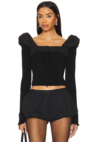 Aliyah Pointelle Top For Love & Lemons