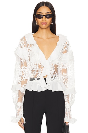 Holiday Lace Long Sleeve Top For Love & Lemons