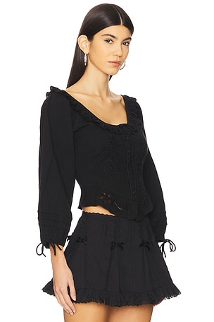 For Love & Lemons Harlow Top in Black