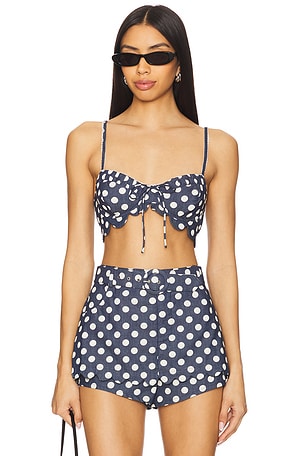 Dolly Denim Dot Bra Top For Love & Lemons