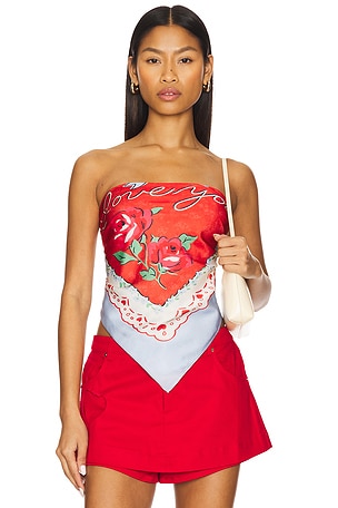 TOP IMPRIMÉ FOULARD I LOVE YOU For Love & Lemons