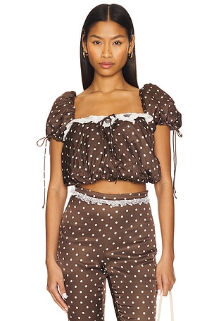 Chocolate Dot Top For Love & Lemons