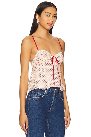 For Love & Lemons Love Dot Camisole Top in Cream