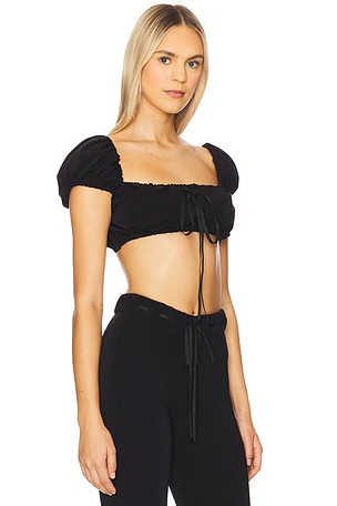 For Love & Lemons Cindy Crop Top in Black