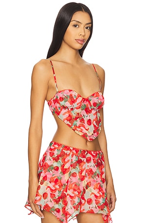 For Love & Lemons Ambrosia Crop Top in Red