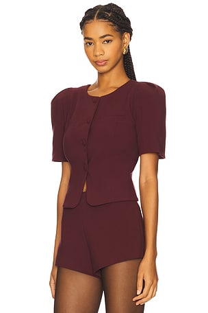 For Love & Lemons Selena Top in Burgundy