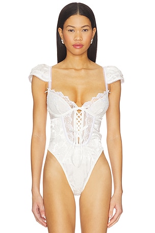 For Love & Lemons Rita Rose Bodysuit in White