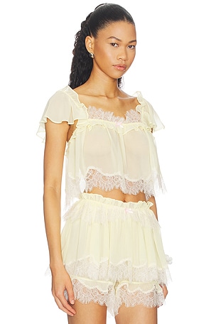 For Love & Lemons Chante Top in Yellow