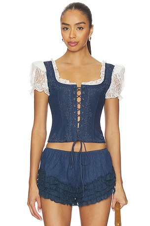 Yasmin Lace Up Top For Love & Lemons