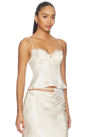 For Love & Lemons Babette Camisole Top in Cream