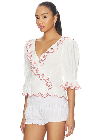 For Love & Lemons Emma Top in White