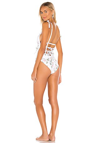 For Love & Lemons Rose Garden One Piece in Ivory | REVOLVE