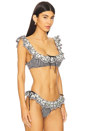 For Love & Lemons Daisy Lane Bikini Top in Black