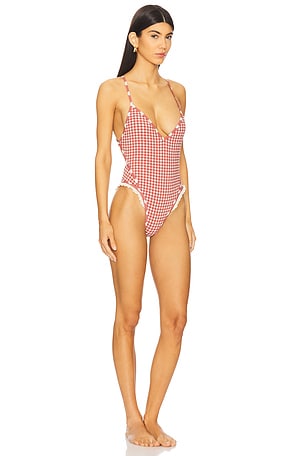 For Love & Lemons Strappy One Piece Swimsuit in Brick