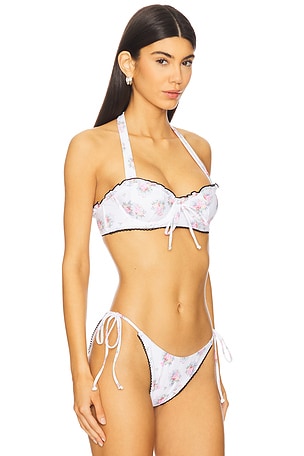 For Love & Lemons Doily Bikini Top in White