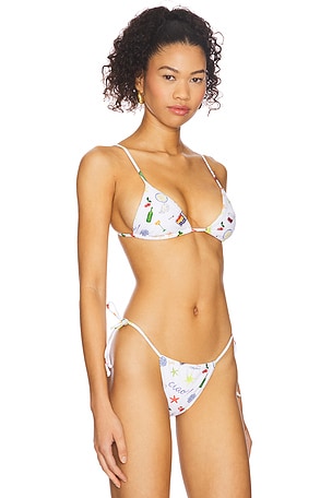 For Love & Lemons Bay Bikini Top in White