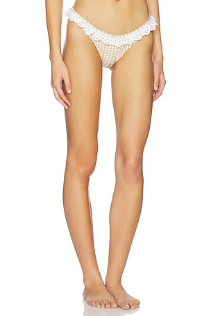 For Love & Lemons Vera Bikini Bottom in Tan