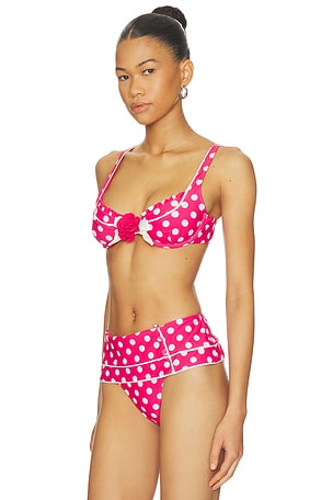 For Love & Lemons Suki Bikini Top in Pink