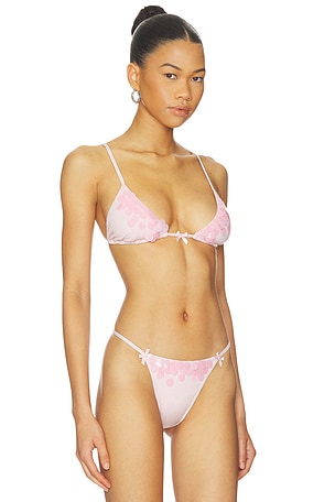 For Love & Lemons Louise Bikini Top in Blush