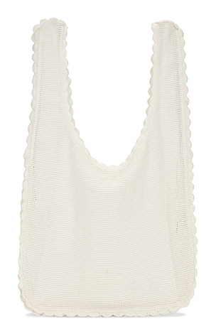 For Love & Lemons Rose Crochet Tote in White