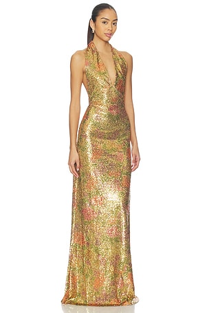 Fait Par Foutch Liana Dress in Metallic-Gold