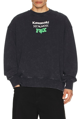 Fox Racing x Kawasaki Heavyweight Fleece Crewneck in Slate