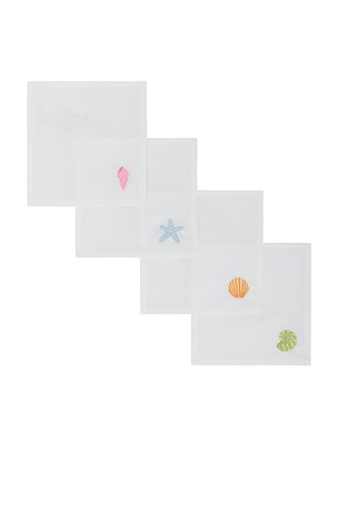 Frasier Sterling Low Tide Cocktail Napkins in White