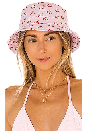 NWT Frankies Bikinis Jax Terry Floral Bucket Hat Pink Daisy Size XS/S Frankie main image 4