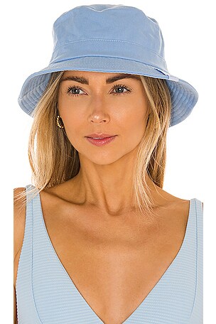 NEW FRANKIES BIKINIS jax puff bucket hat in blue Jax Puff Bucket Hat – Beach Haus Swim main image 4