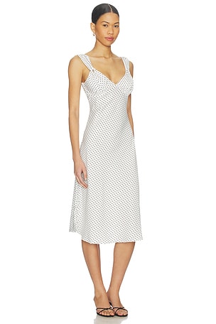 Frankies Bikinis Aurora Satin Midi Dress in White