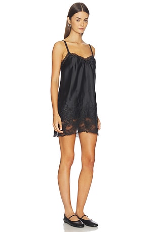 Frankies Bikinis First Crush Satin Mini Dress in Black