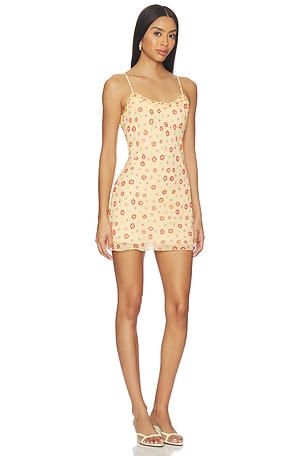 Frankies Bikinis Josie Chiffon Mini Dress in Yellow