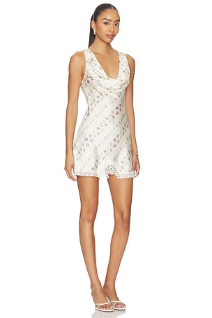 Frankies Bikinis Chloe Silk Mini Dress in White