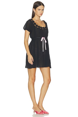 Frankies Bikinis X Devon Lee Carlson Marie Chiffon Babydoll Dress in Black