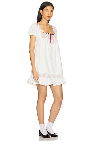 Frankies Bikinis X Bella Hadid Western Poplin Mini Dress in White