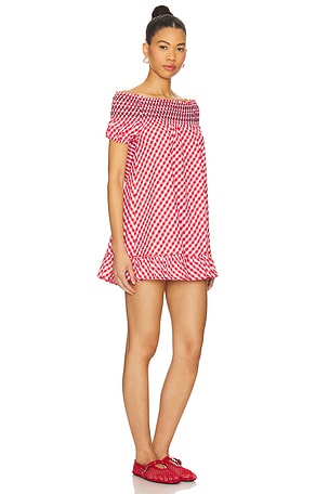 Frankies Bikinis Ruby Poplin Mini Dress in Red