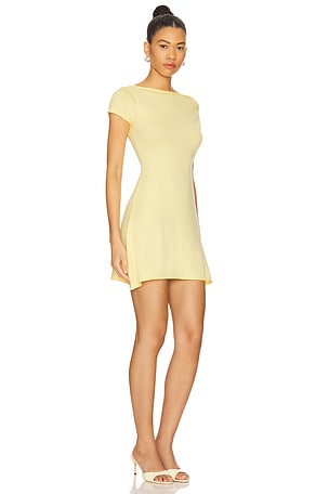 Frankies Bikinis Slumber Knit Mini Dress in Lemon