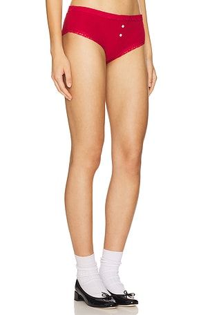 Frankies Bikinis X Bella Hadid Bluebell Rib Short in Red