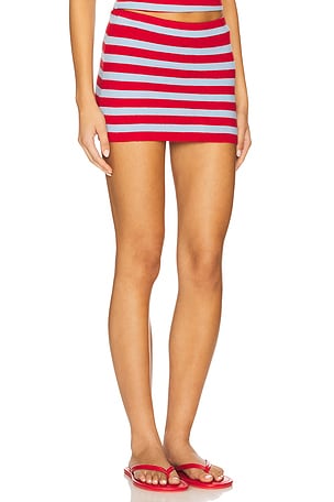 Frankies Bikinis Marialla Cloud Knit Skort in Red,Baby Blue