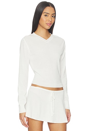 Frankies Bikinis Eli Knit Sweater in White