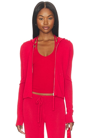Frankies Bikinis X JENNIE Atlas Knit Hoodie in Red