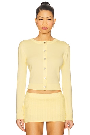 Frankies Bikinis Sundae Knit Cardigan in Yellow