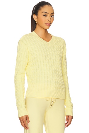 Frankies Bikinis Prince Cable Knit Sweater in Yellow