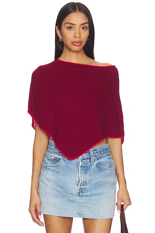 Frankies Bikenis Scout Knit Poncho en Ember en Rouge