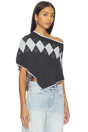 Frankies Bikinis Scout Knit Poncho in Grey