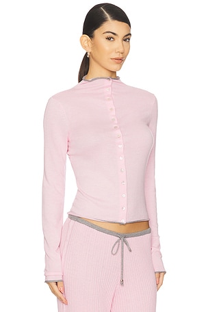 Frankies Bikinis Leo Knit Cardigan in Rose